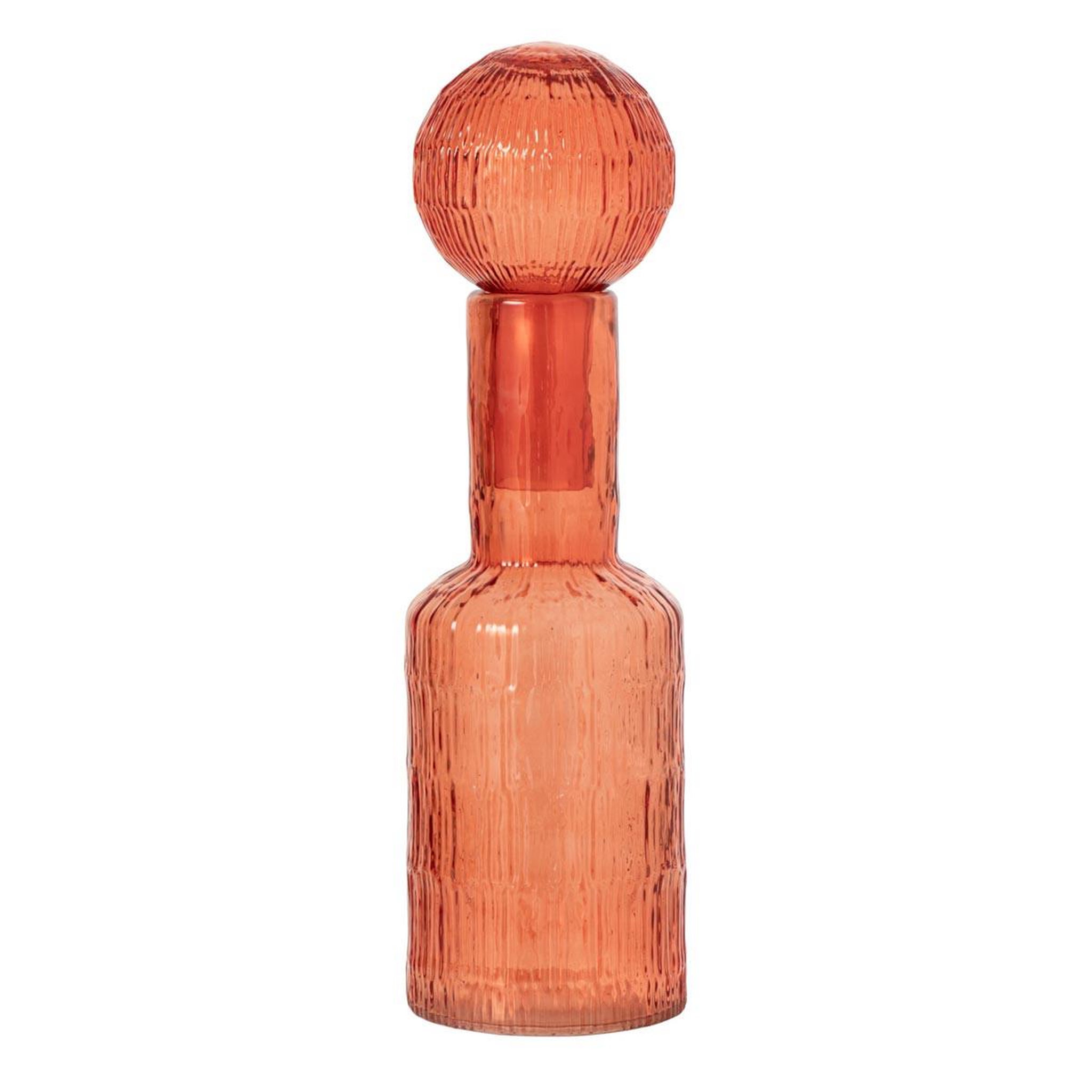 J-LINE Bouteille déco striée en verre  kyoto  45cm orange