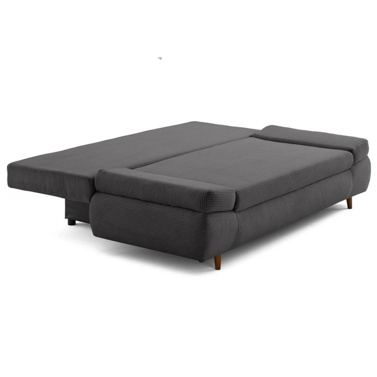 BEST MOBILIER Larson - canapé droit 3 places convertible avec coffre en velours côtelé