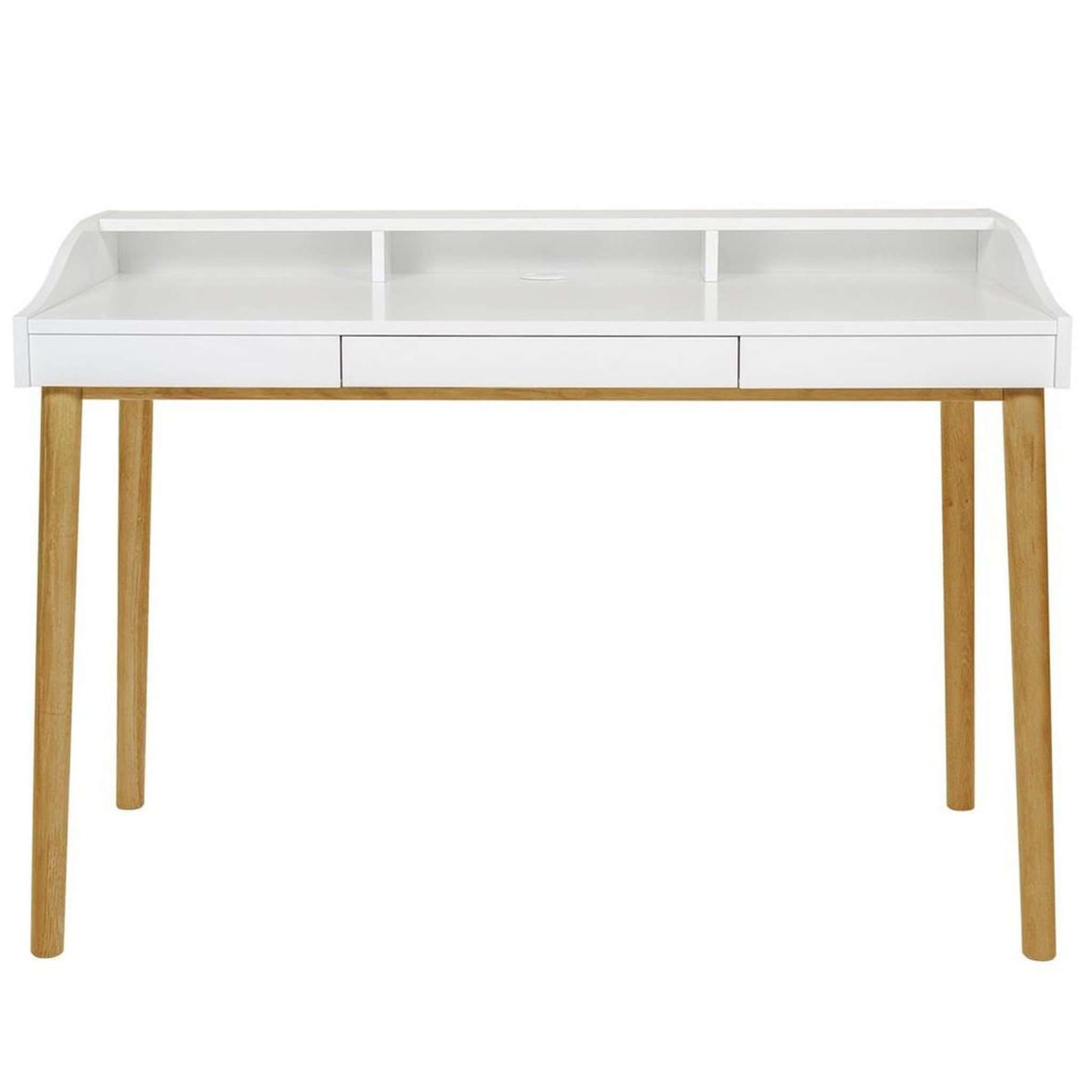 Paris Prix Bureau design 3 tiroirs  lindenhof  120cm blanc & chêne