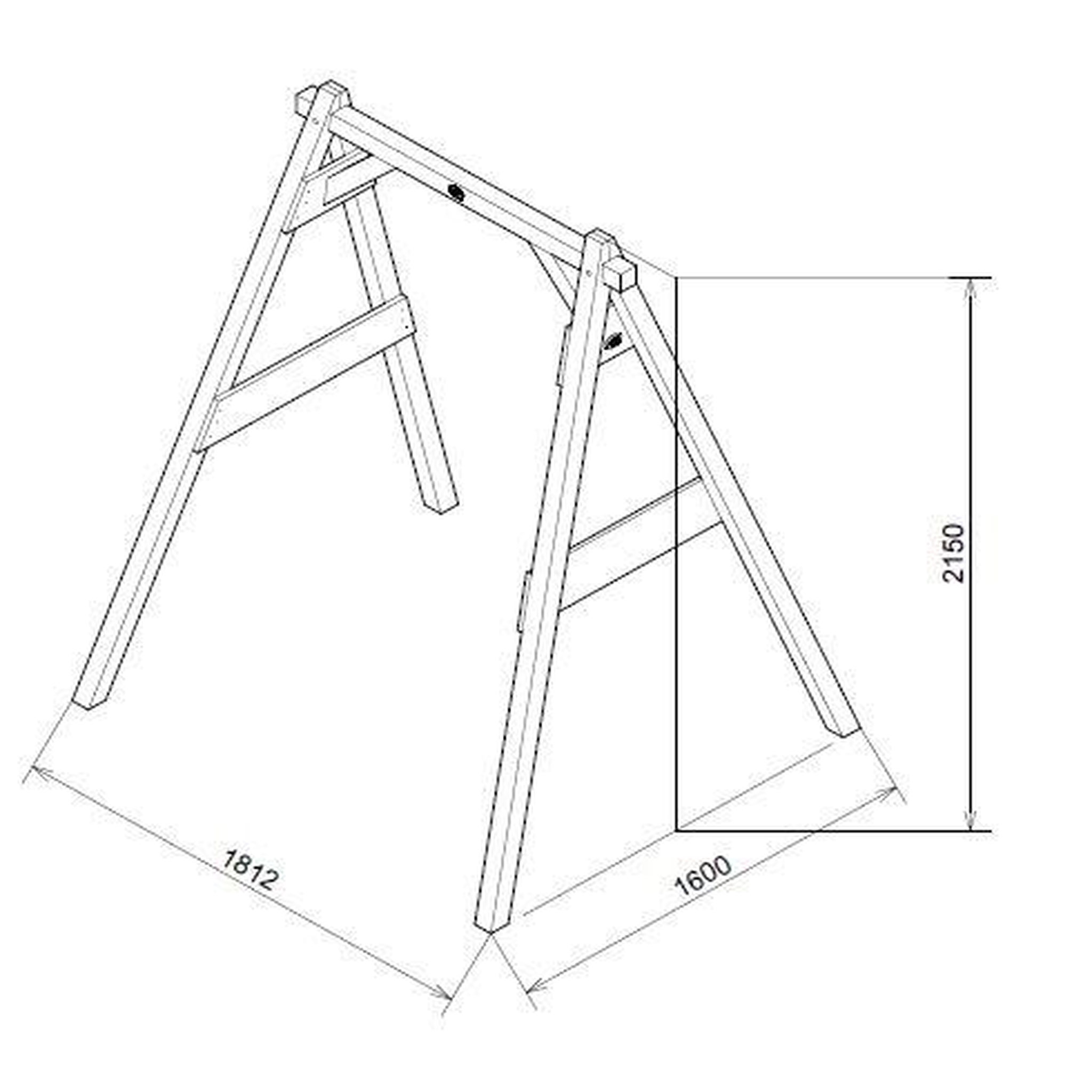 Voir la diapositive 2 : PRAGMA Portique balançoire - Bois - H 2.07m - SIMPLE 