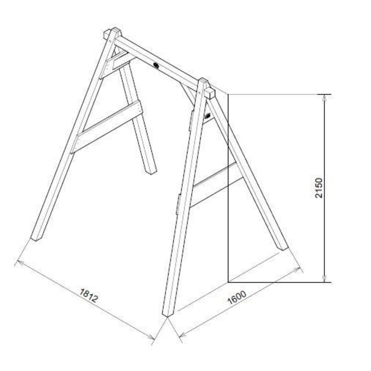 PRAGMA Portique balançoire - Bois - H 2.07m - SIMPLE 