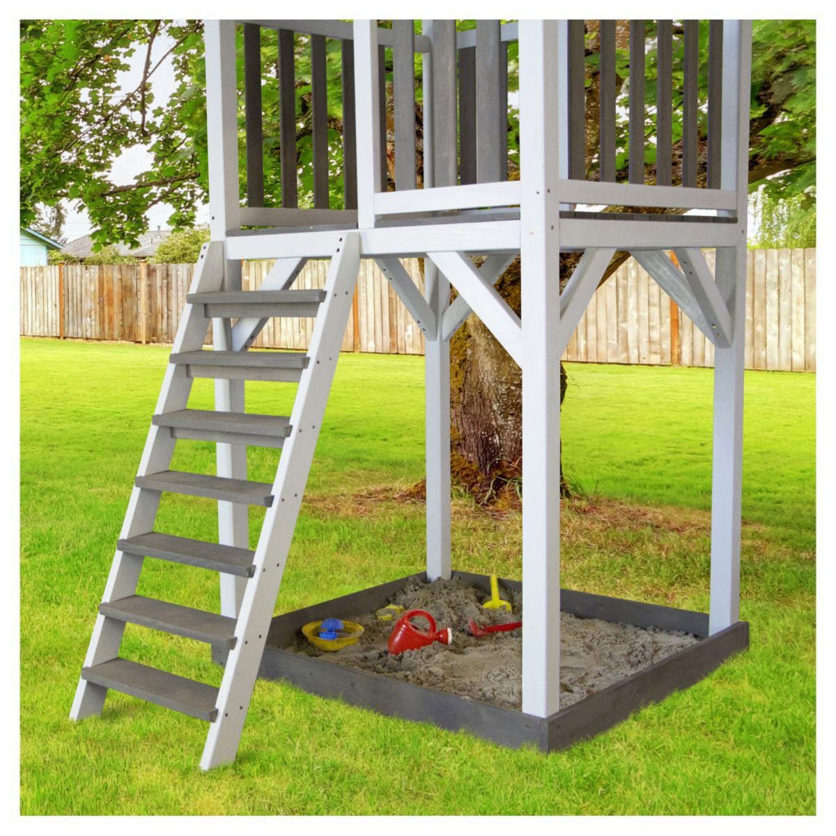 AXI Aire de jeux avec toboggan - Bois - H2,42m - BEACH TOWER