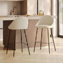 Voir la diapositive 2 : Rendez vous déco Lot de 2 chaises de bar en tissu bouclette blanche 75 cm-Misty