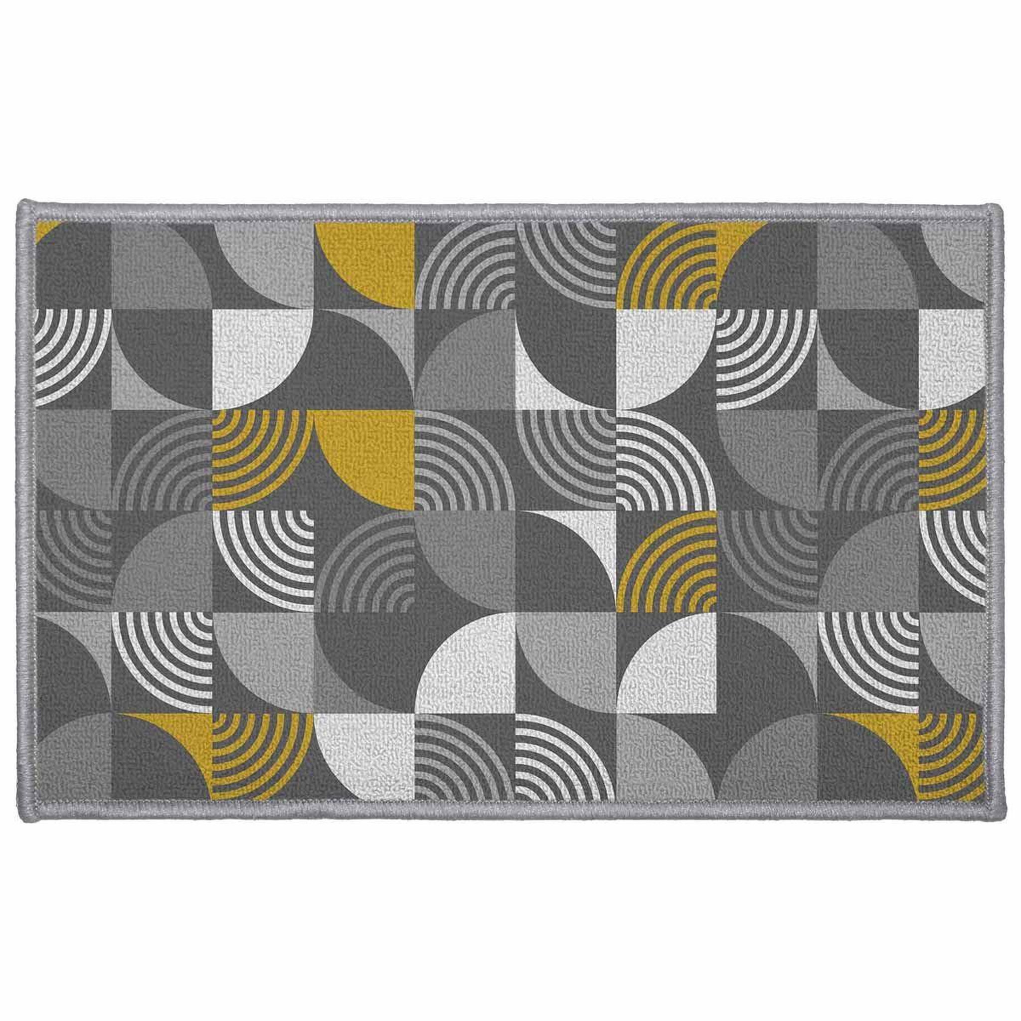 Douceur d'Intérieur Tapis déco imprimé  rythmo  50x80cm gris