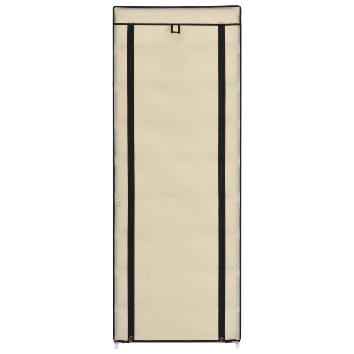 VIDAXL Armoire a chaussures avec housse Creme 57x29x162 cm Tissu