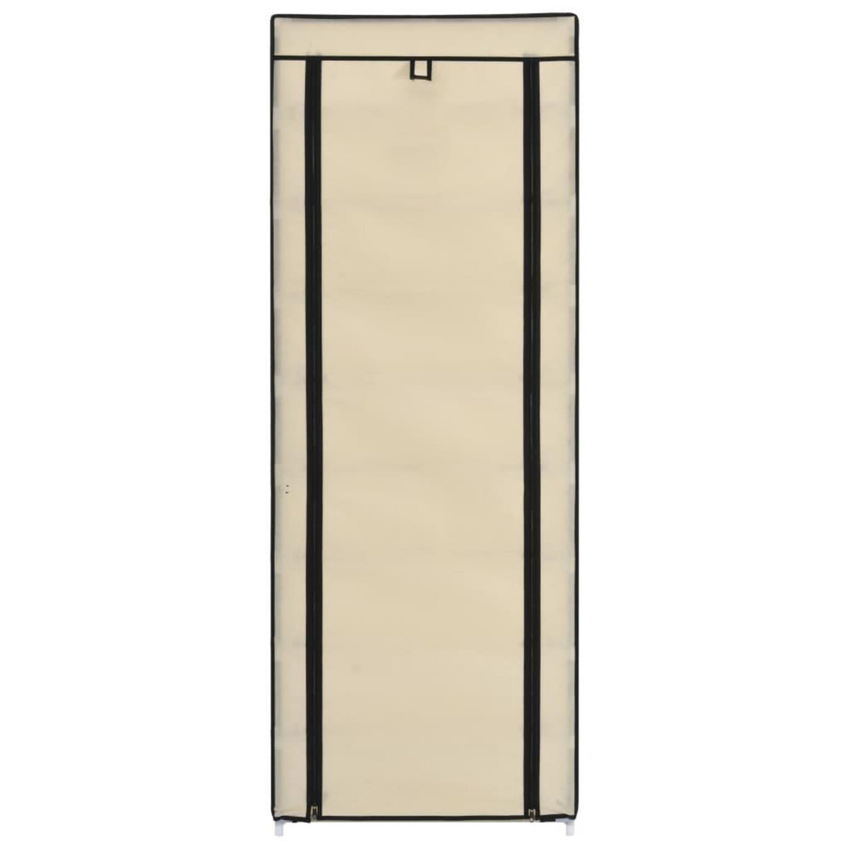 VIDAXL Armoire a chaussures avec housse Creme 57x29x162 cm Tissu