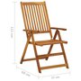 Voir la diapositive 6 : VIDAXL Chaises inclinables de jardin lot de 2 et coussins Bois acacia