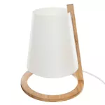 atmosphera lampe en bambou scandi - diam. 20 cm - blanc