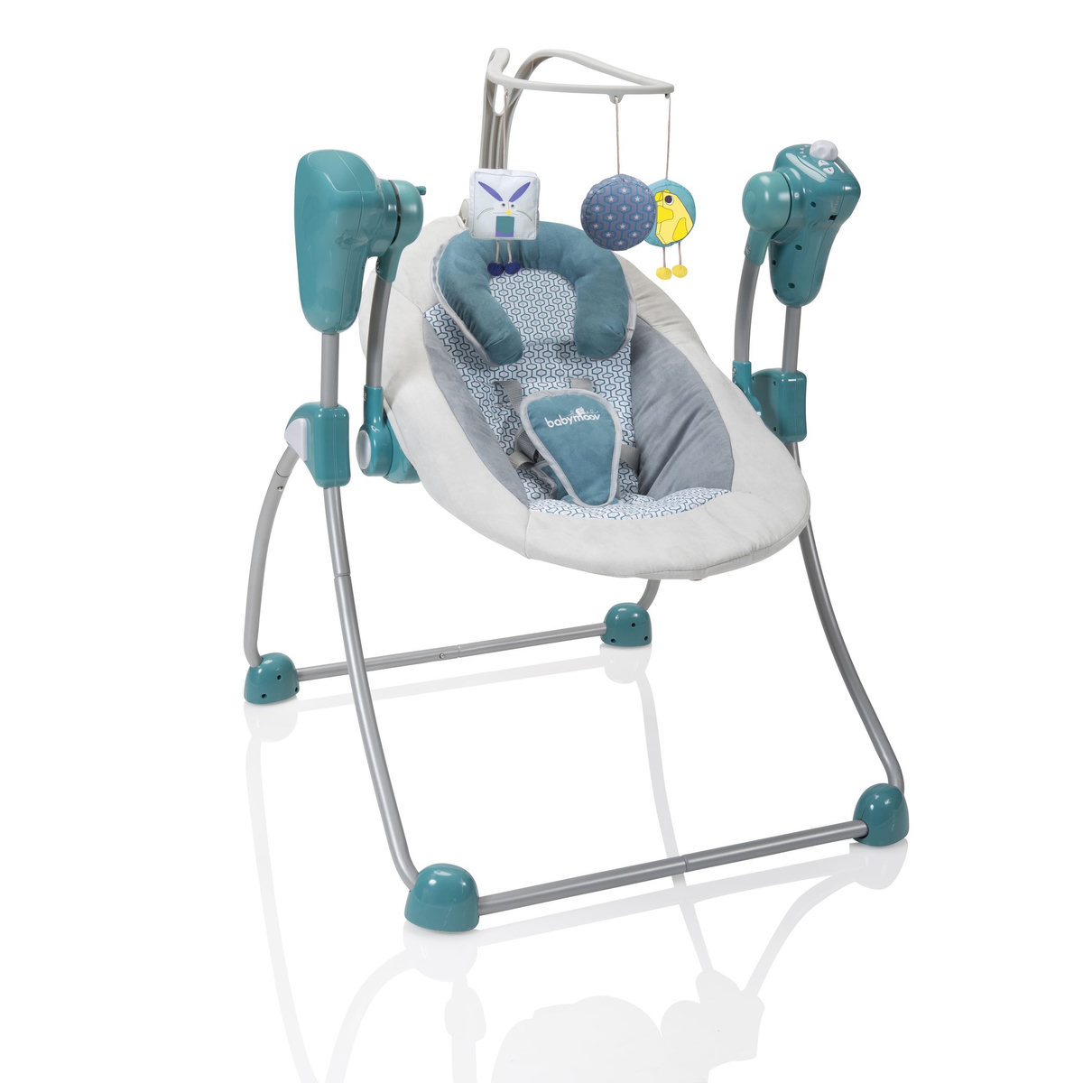 BABYMOOV Balancelle bébé inclinable pétrole Swoon Bubble - Bleu Lagon