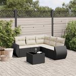 VIDAXL Salon de jardin 6 pcs avec coussins noir resine tressee
