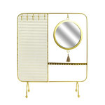 The Home Deco Factory Porte bijoux miroir en métal - Doré
