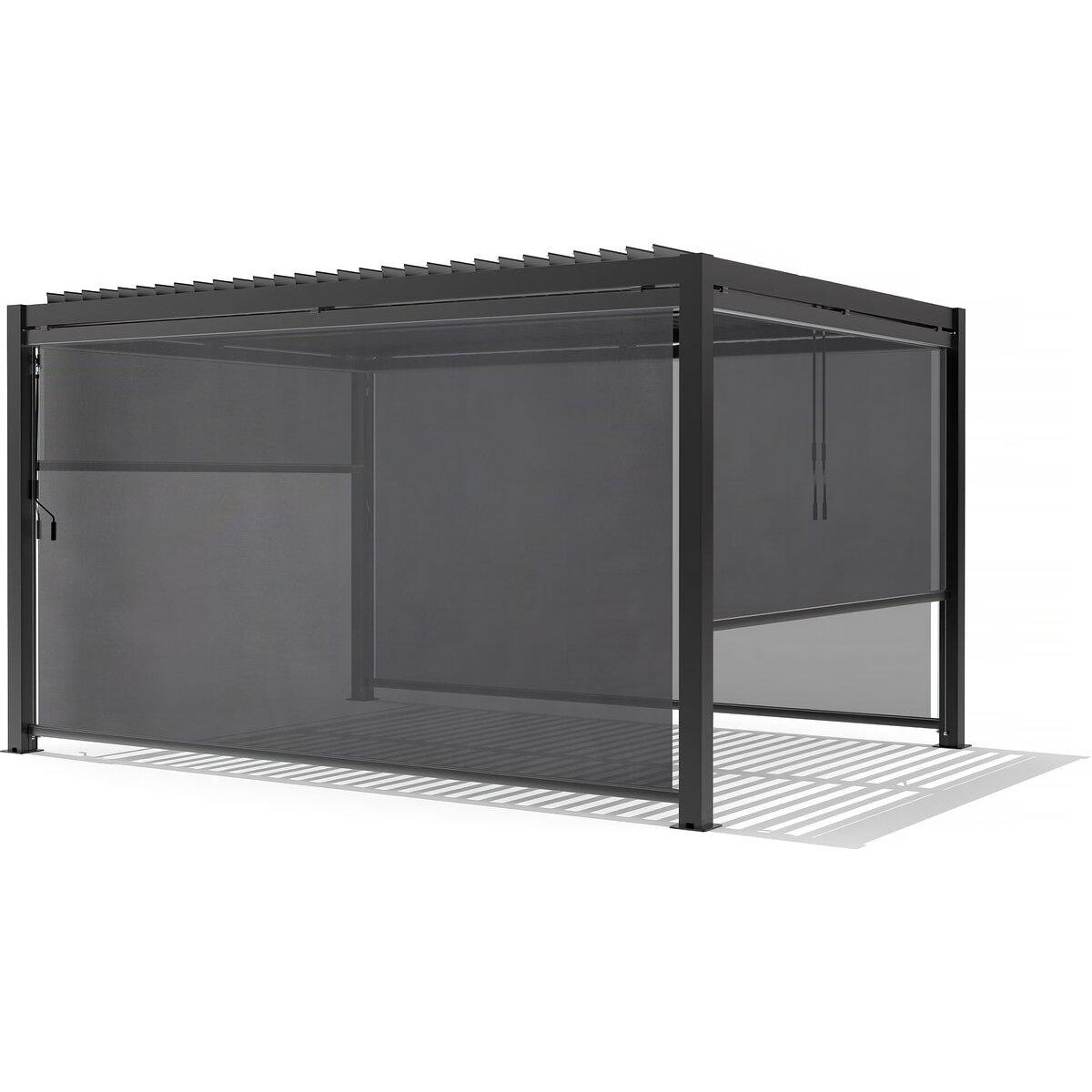 Habitat et Jardin Store pergola bioclimatique - 367 x 208 cm - Gris anthracite