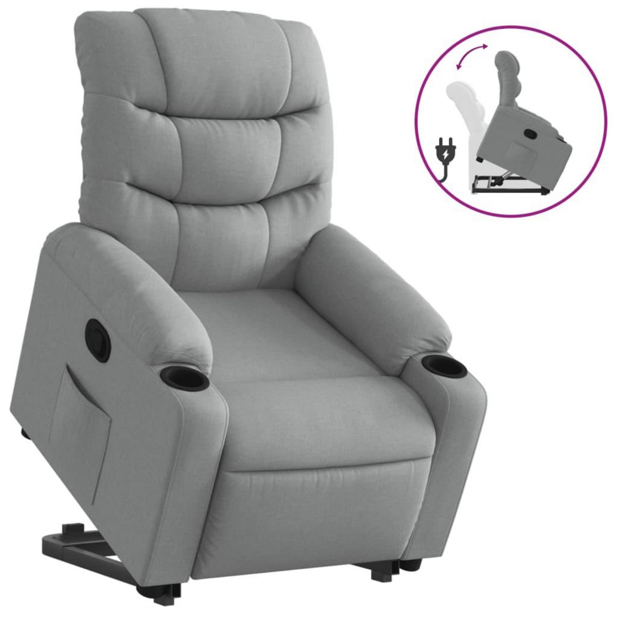 VIDAXL Fauteuil inclinable Gris clair Tissu