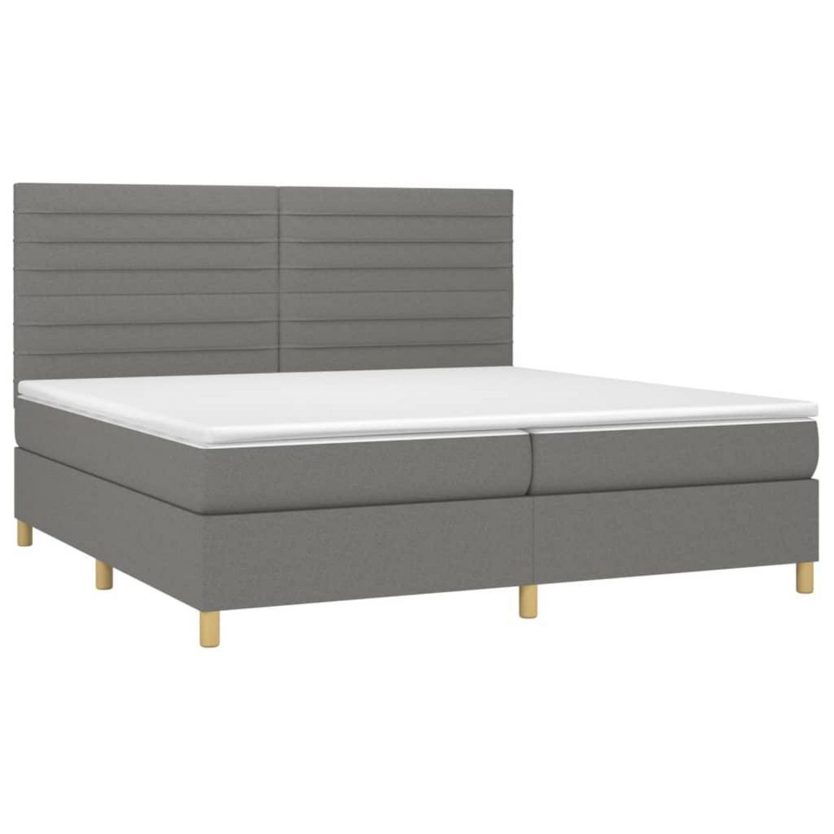 VIDAXL Sommier a lattes de lit et matelas et LED Gris fonce 200x200 cm