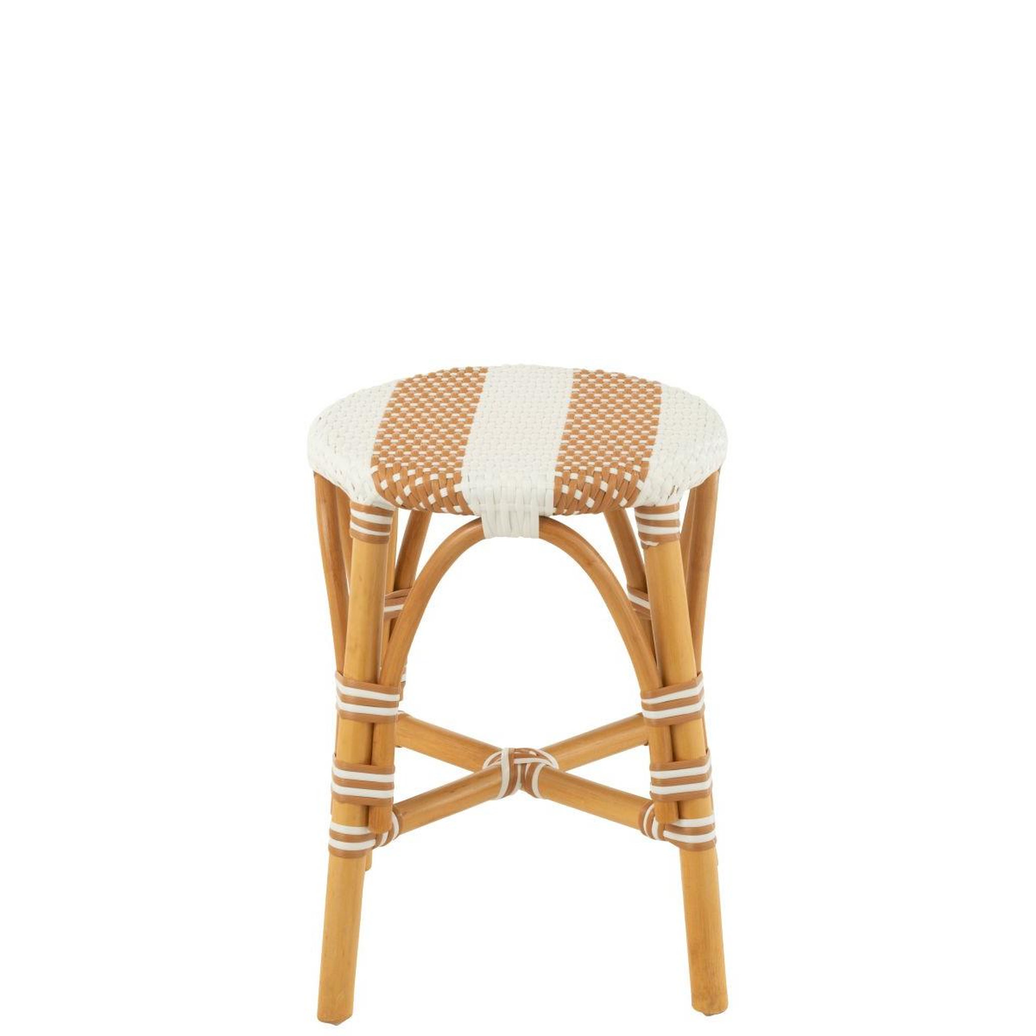 Voir la diapositive 3 : J-LINE Tabouret en rotin  danial  44cm blanc