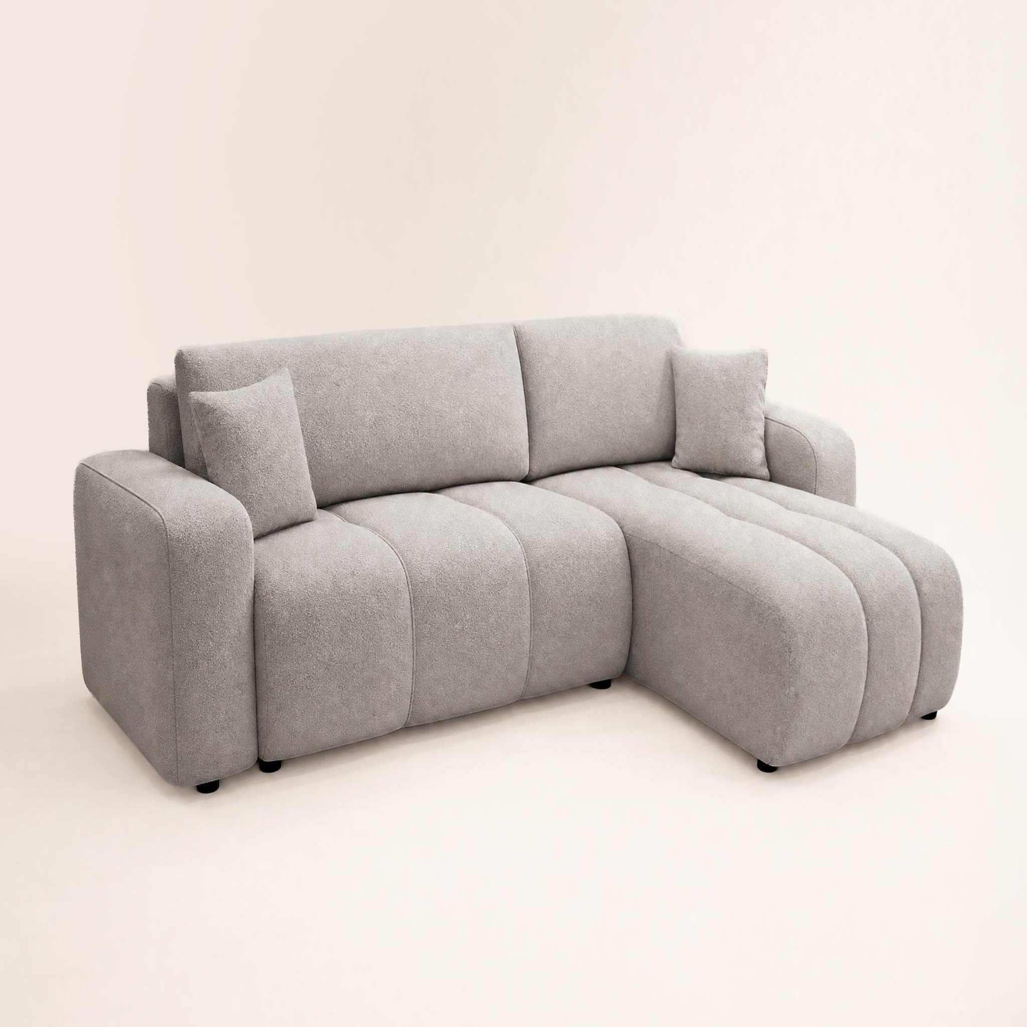 Voir la diapositive 3 : BEST MOBILIER Nicole - canapé d'angle réversible 4 places convertible avec coffre en tissu