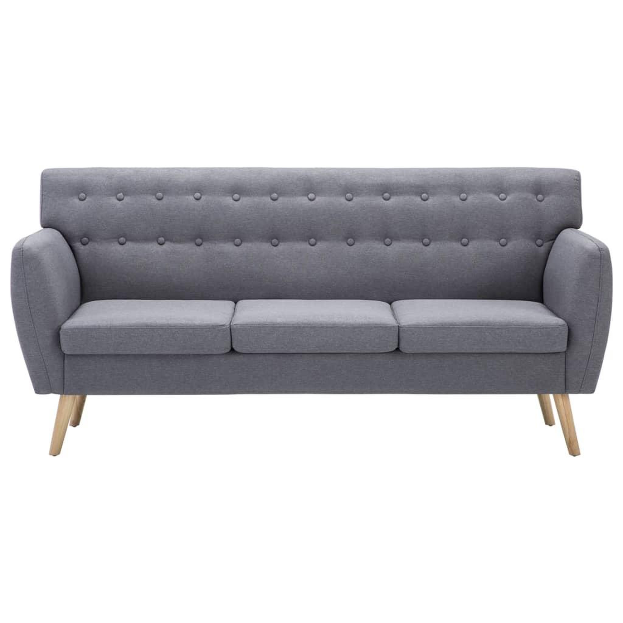 Voir la diapositive 3 : VIDAXL Canape a 3 places revetement en tissu 172x70x82 cm gris clair