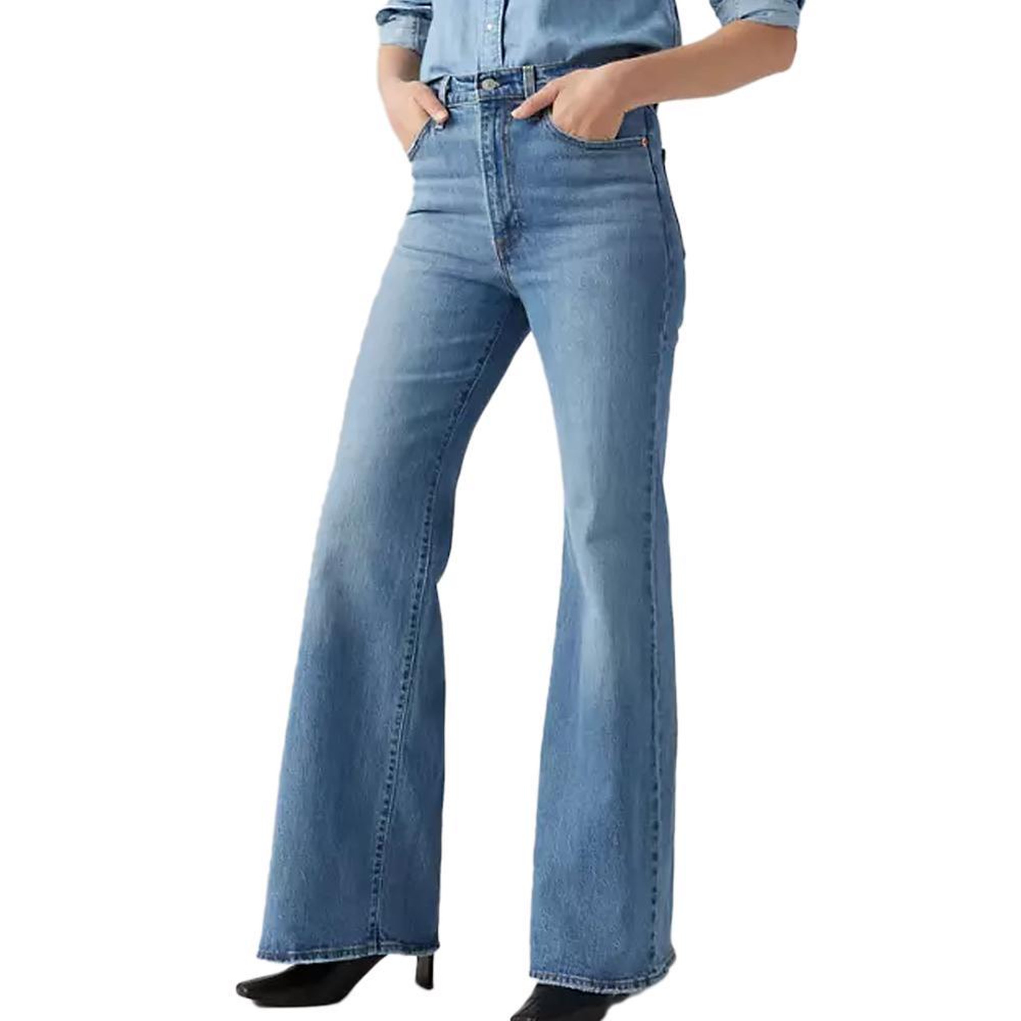 Levi's Jean  Femme Levi's Ribcage Bells Med. Coloris disponibles : Bleu