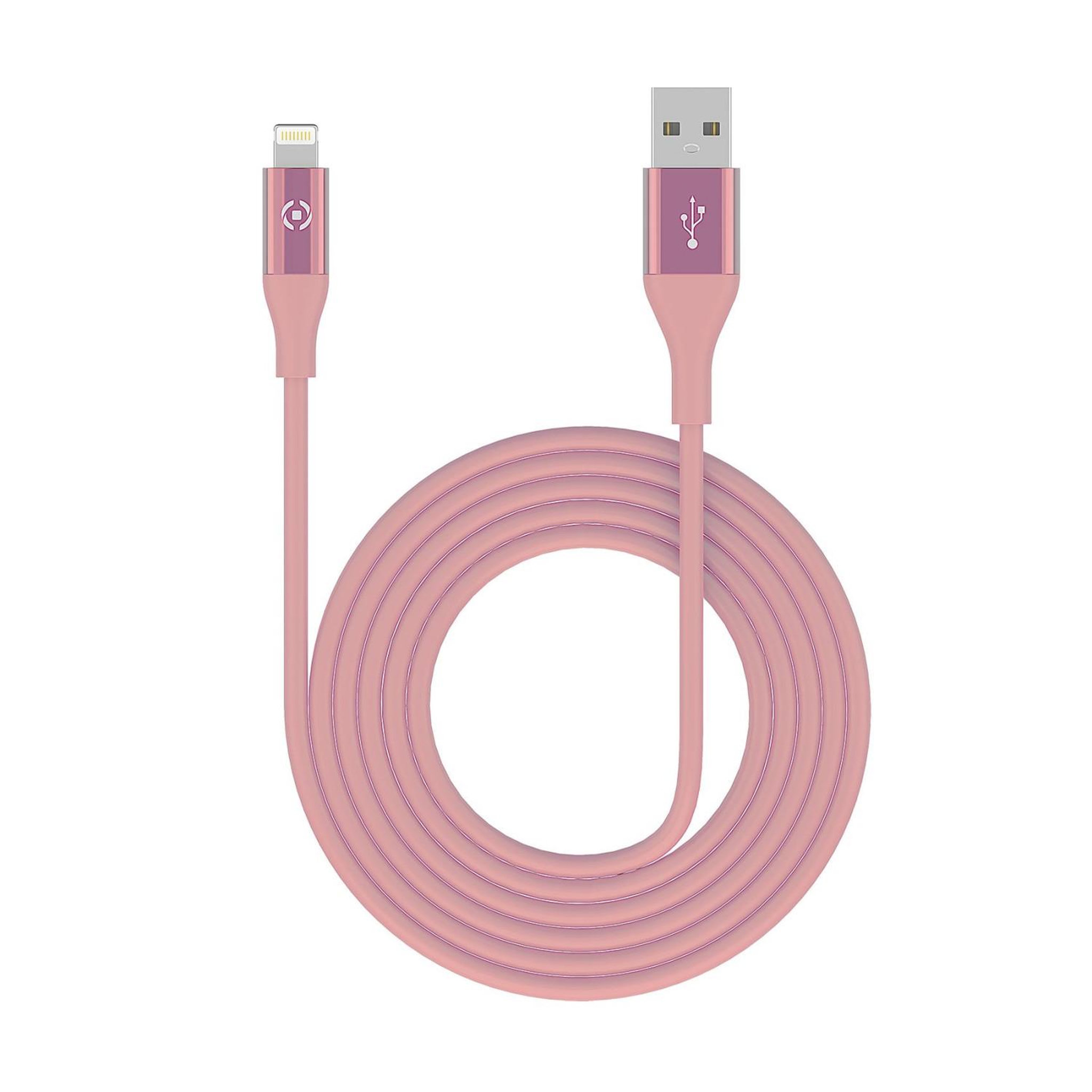 Voir la diapositive 3 : CELLY Celly USBLIGHTCOL3MPK câble Lightning 3 m Rose