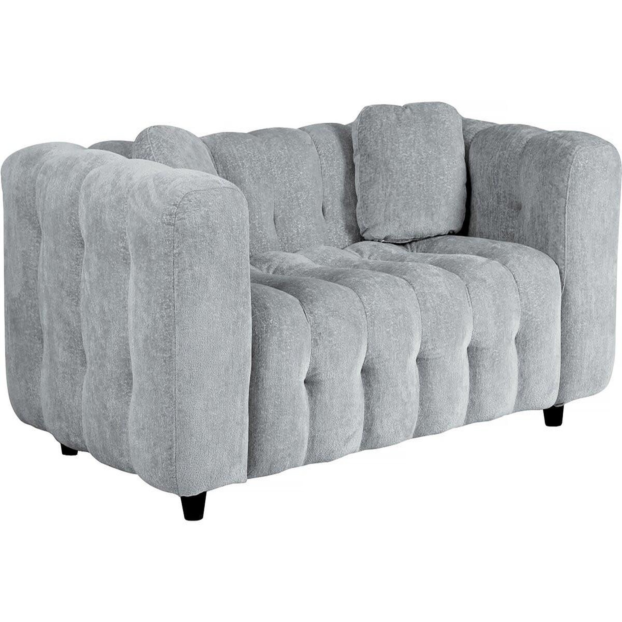 Habitat et Jardin Canapé droit en tissu chenille  vendome  - 2 places - gris