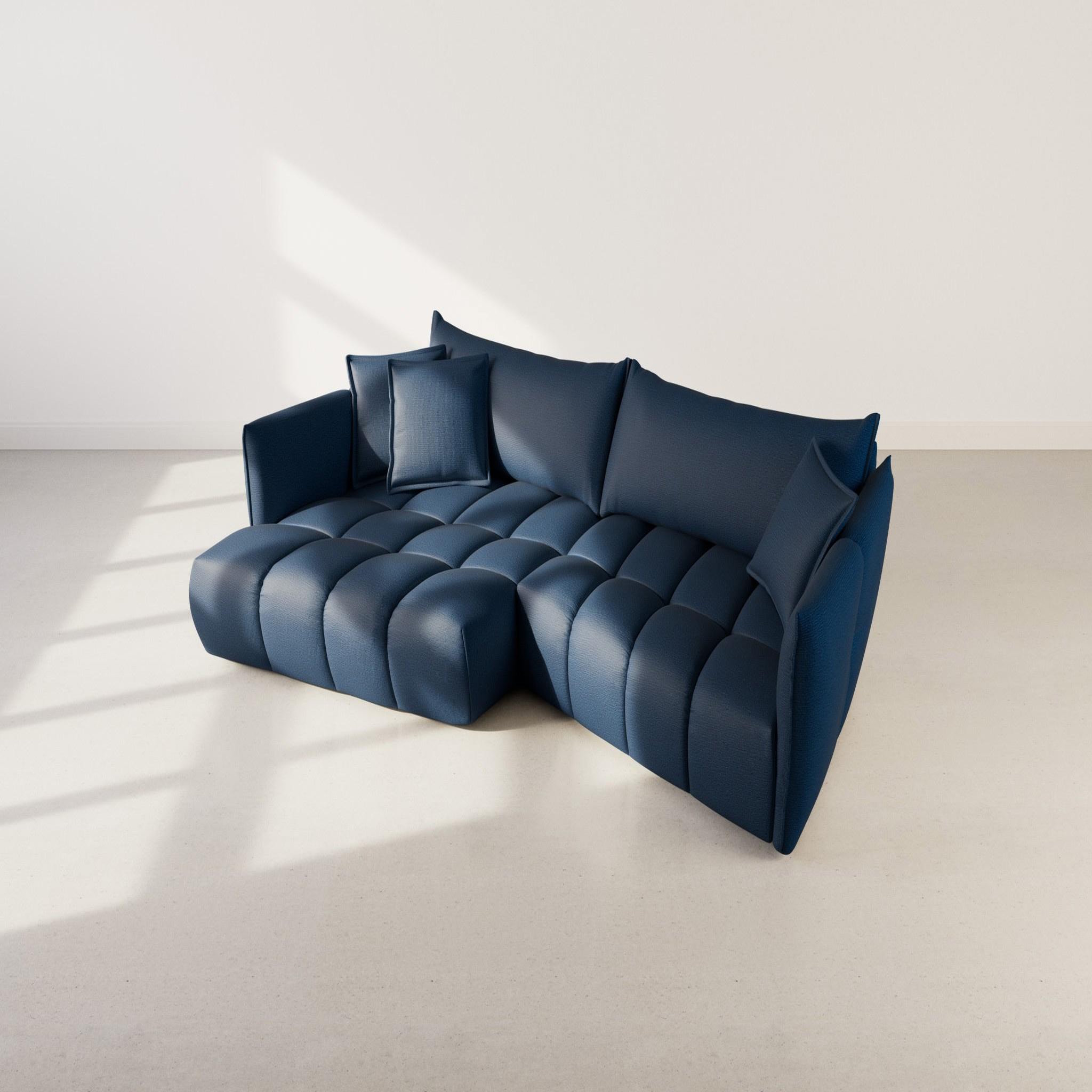 Voir la diapositive 3 : LISA DESIGN Cassiopee - canapé d'angle gauche 4 places en tissu texturé