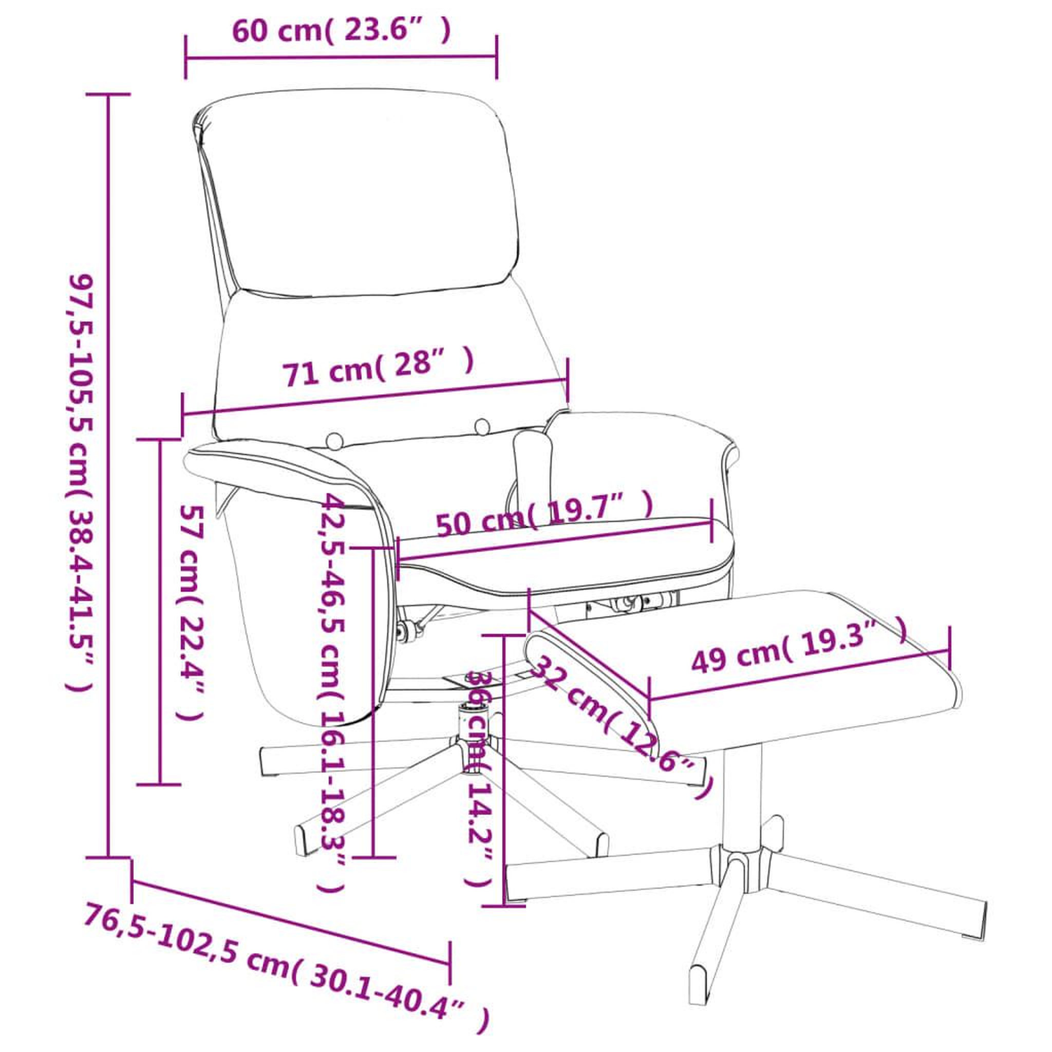 Voir la diapositive 6 : VIDAXL Fauteuil de massage inclinable et repose-pieds gris fonce tissu