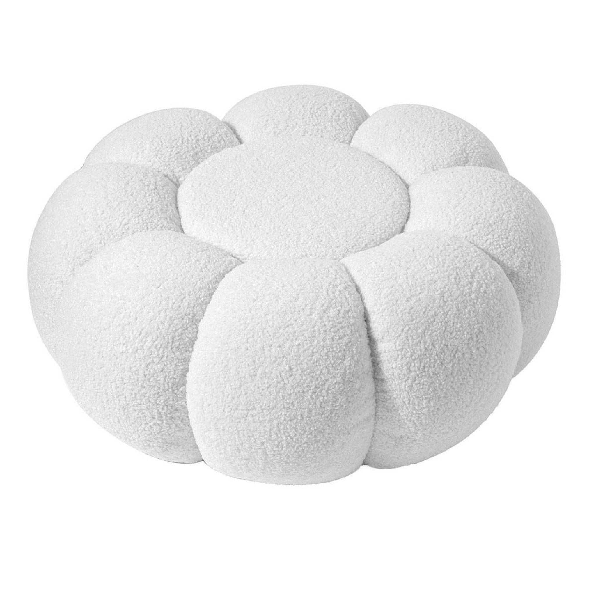 Voir la diapositive 2 : Paris Prix Pouf design fleur  bouclette  61cm blanc
