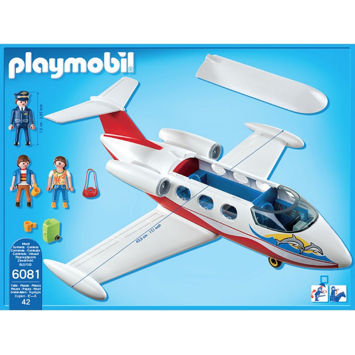 PLAYMOBIL 6081 Avion avec pilote et touristes