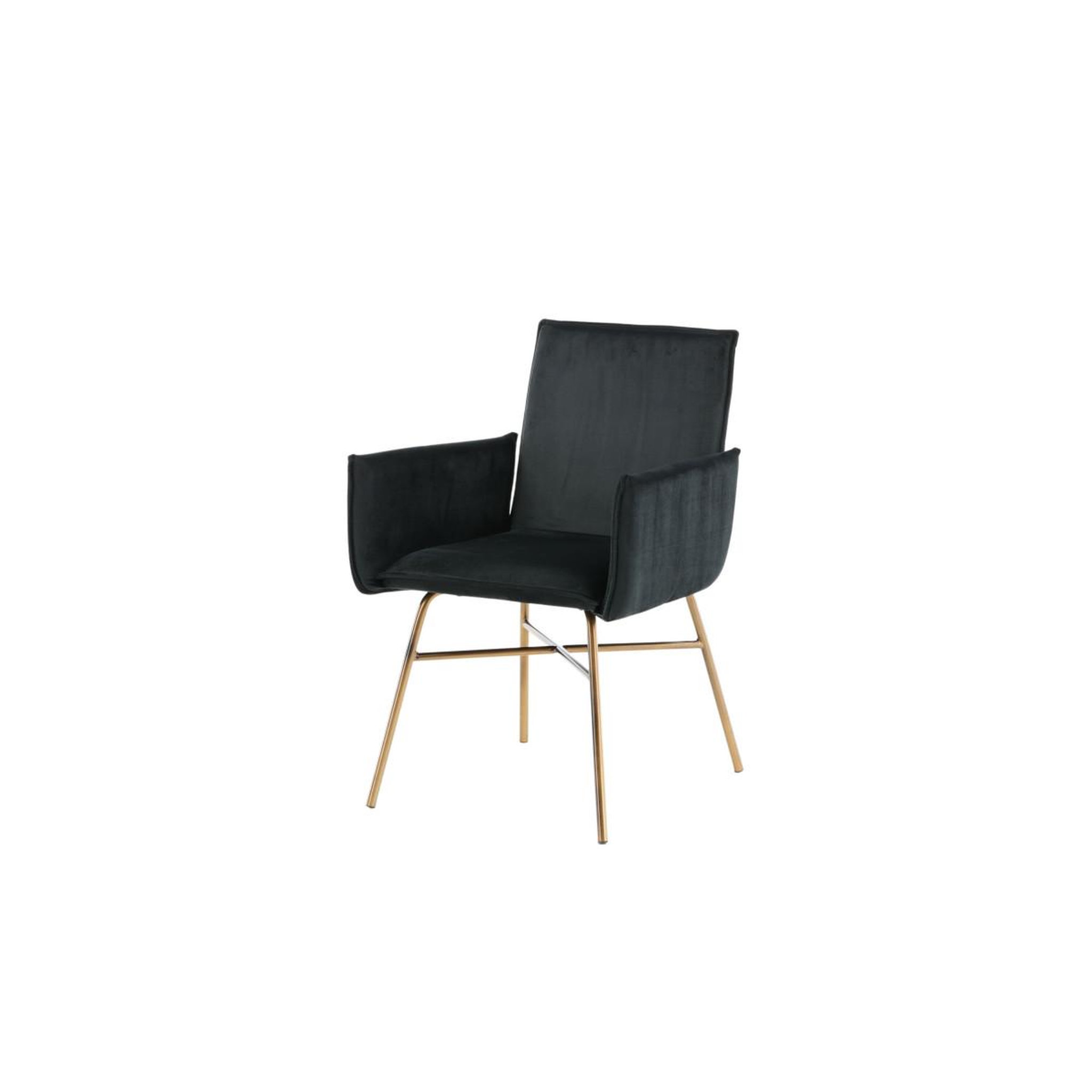 Voir la diapositive 6 : Paris Prix Chaise design en velours  petra  87cm noir & cuivre