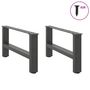 Voir la diapositive 4 : VIDAXL Pieds de table basse anthracite 2 pcs 70x(30-31) cm acier