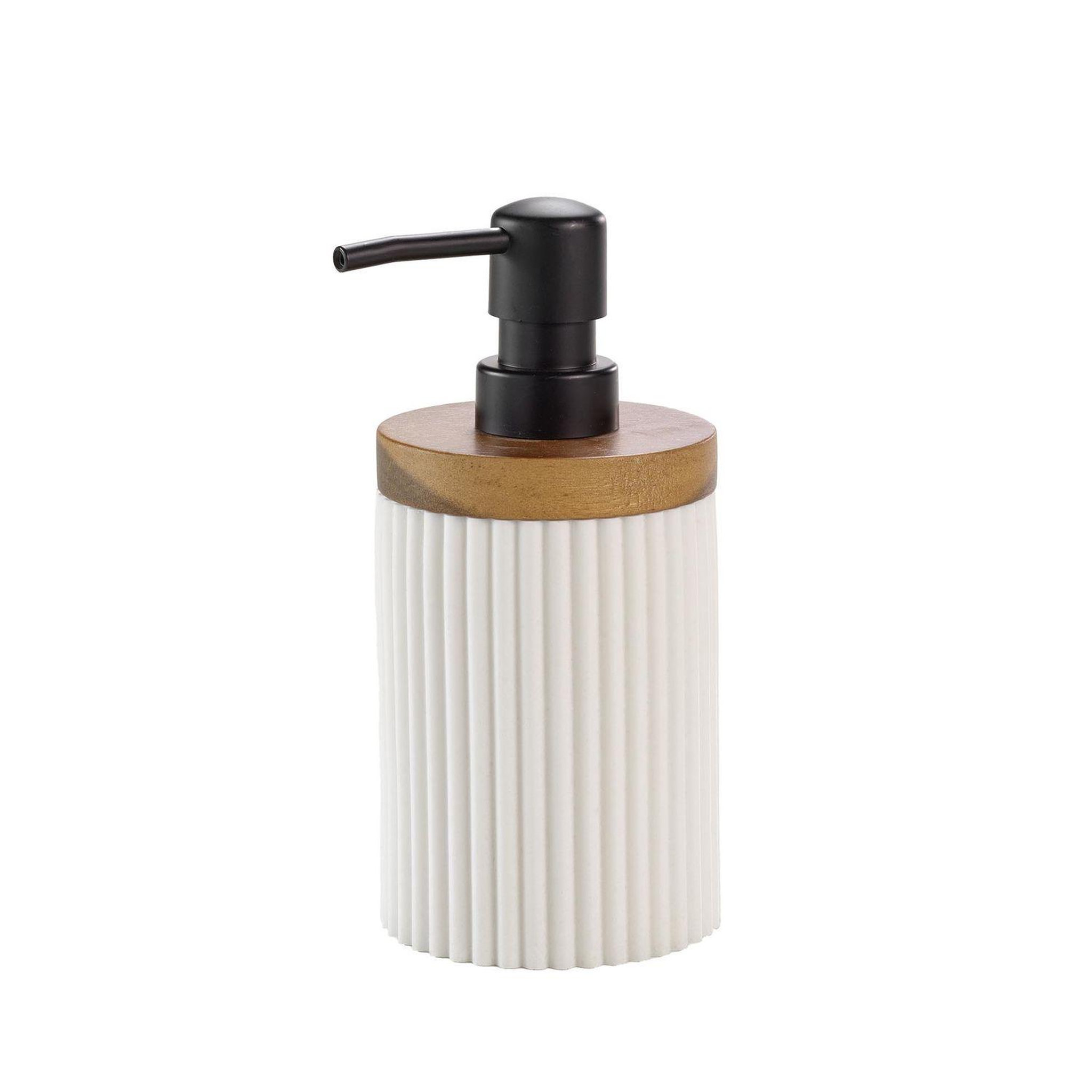Douceur d'Intérieur Distributeur de savon hamilton effet pierre et acacia - blanc