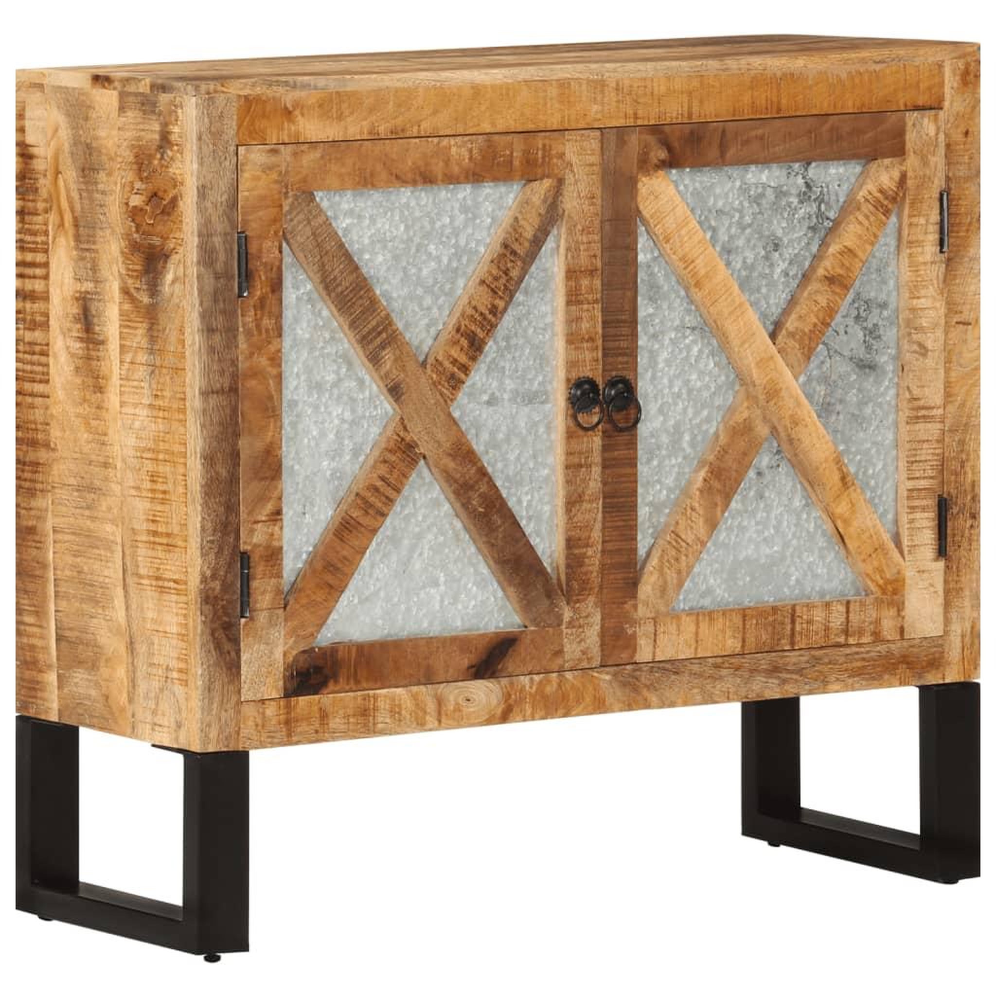 VIDAXL Buffet 80x30x71 cm bois de manguier brut massif et metal