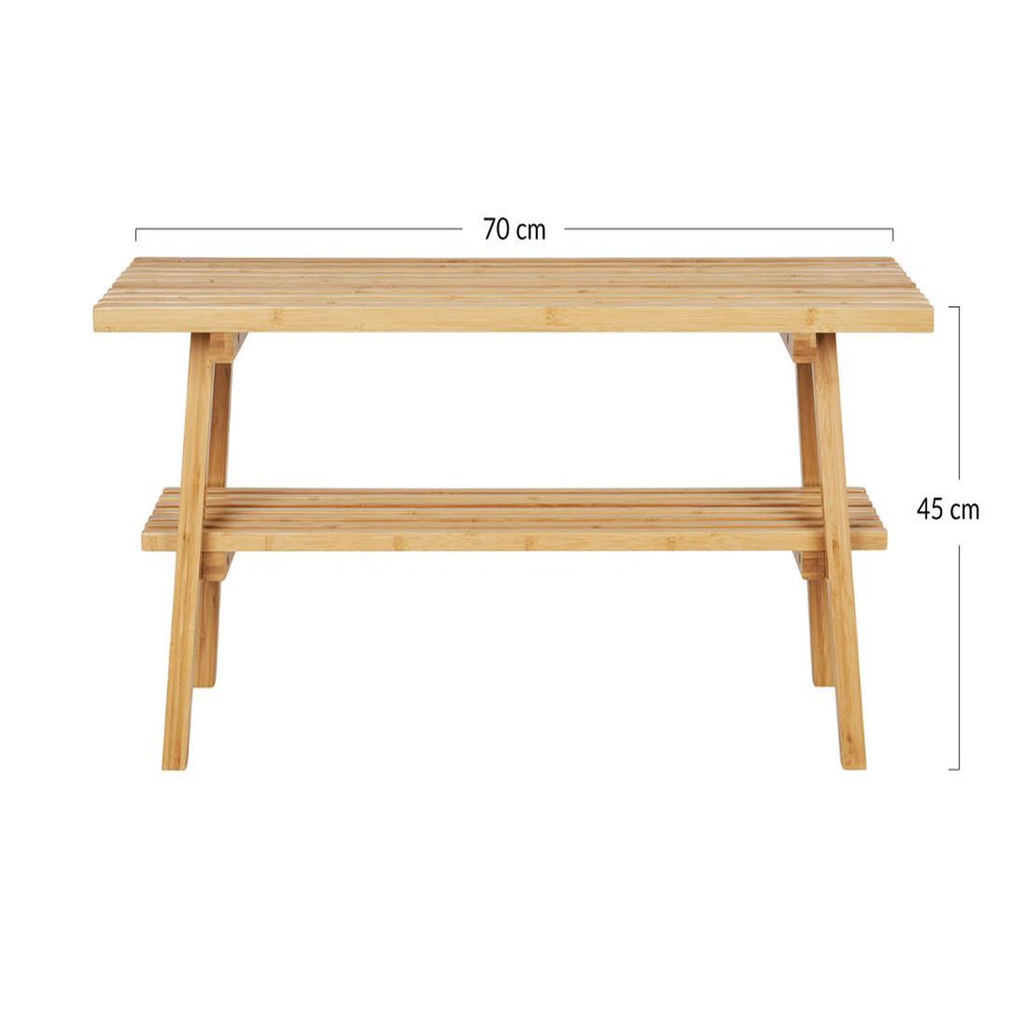 Voir la diapositive 4 : BEST MOBILIER Saona - banc avec rangement - bambou naturel - 70 cm