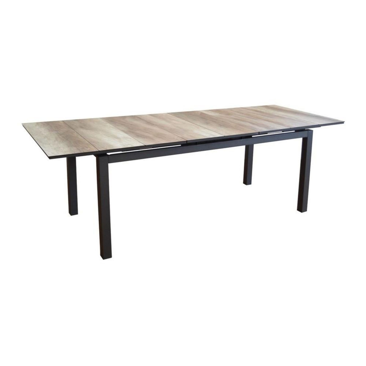 Proloisirs Table de jardin rectangulaire extensible Tahaa plateau Fundermax® graphite/wood 180/240 cm