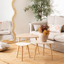 Voir la diapositive 2 : ATMOSPHERA Ensemble de 3 tables d'appoint MILEO - Beige