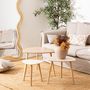 Voir la diapositive 2 : ATMOSPHERA Ensemble de 3 tables d'appoint MILEO - Beige