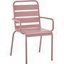 Voir la diapositive 3 : MARKET24 Lot de 4 fauteuils de jardin - Acier - Rose - IRONFT4RZ - 43 x 58 x 86 cm