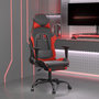 Voir la diapositive 1 : VIDAXL Chaise de jeu avec repose-pied Noir et rouge Similicuir