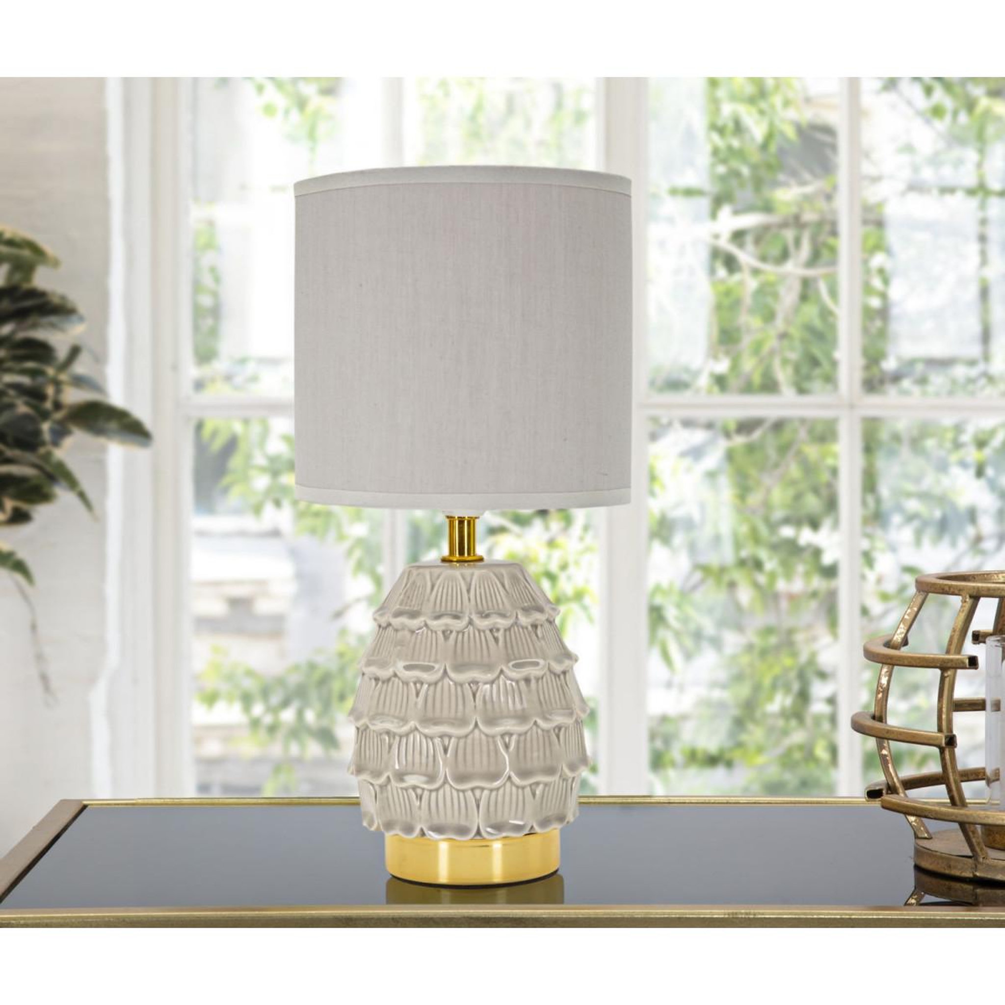Voir la diapositive 5 : Paris Prix Lampe à poser en céramique  pigny  30cm crème