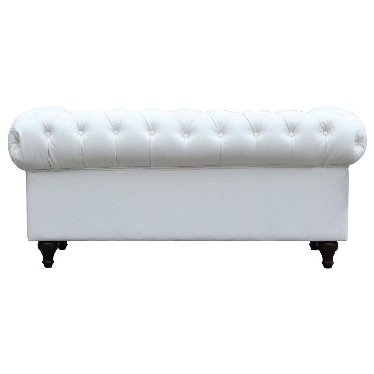 Habitat et Jardin Canapé fixe Chesterfield  Aliza  - 157 x 82 x 70 cm - 2 places - Blanc