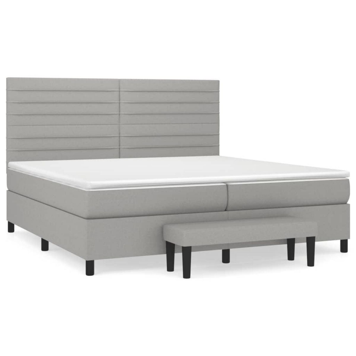 VIDAXL Sommier a lattes de lit avec matelas Gris clair 200x200cm Tissu