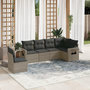 Voir la diapositive 1 : VIDAXL Salon de jardin 6 pcs avec coussins gris resine tressee