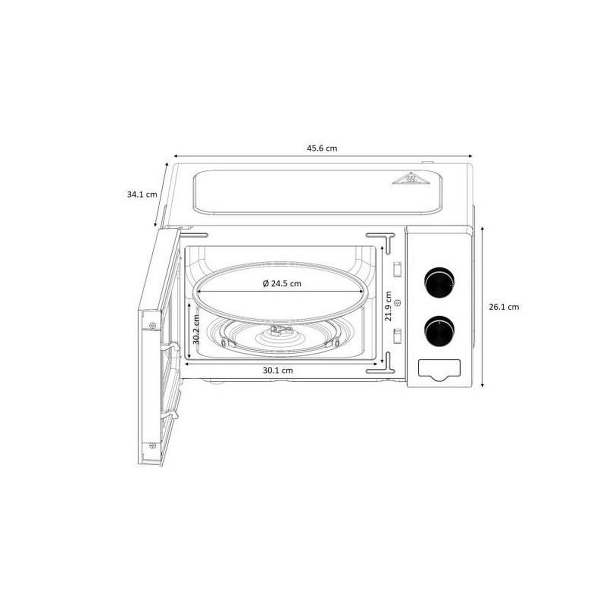 Voir la diapositive 4 : OCEANIC Micro-ondes OCEANIC MO20W11 Blanc 45,4 x H26,1 x P32,6 cm - 20L
