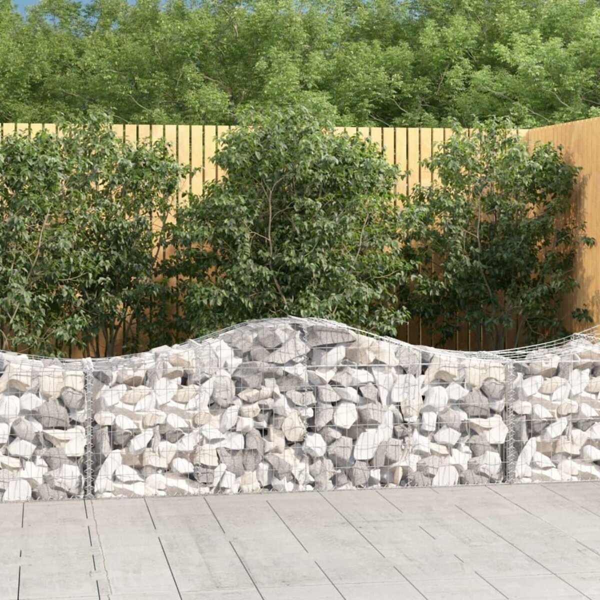 VIDAXL Paniers a gabions arques 2 pcs 200x50x60/80 cm Fer galvanise