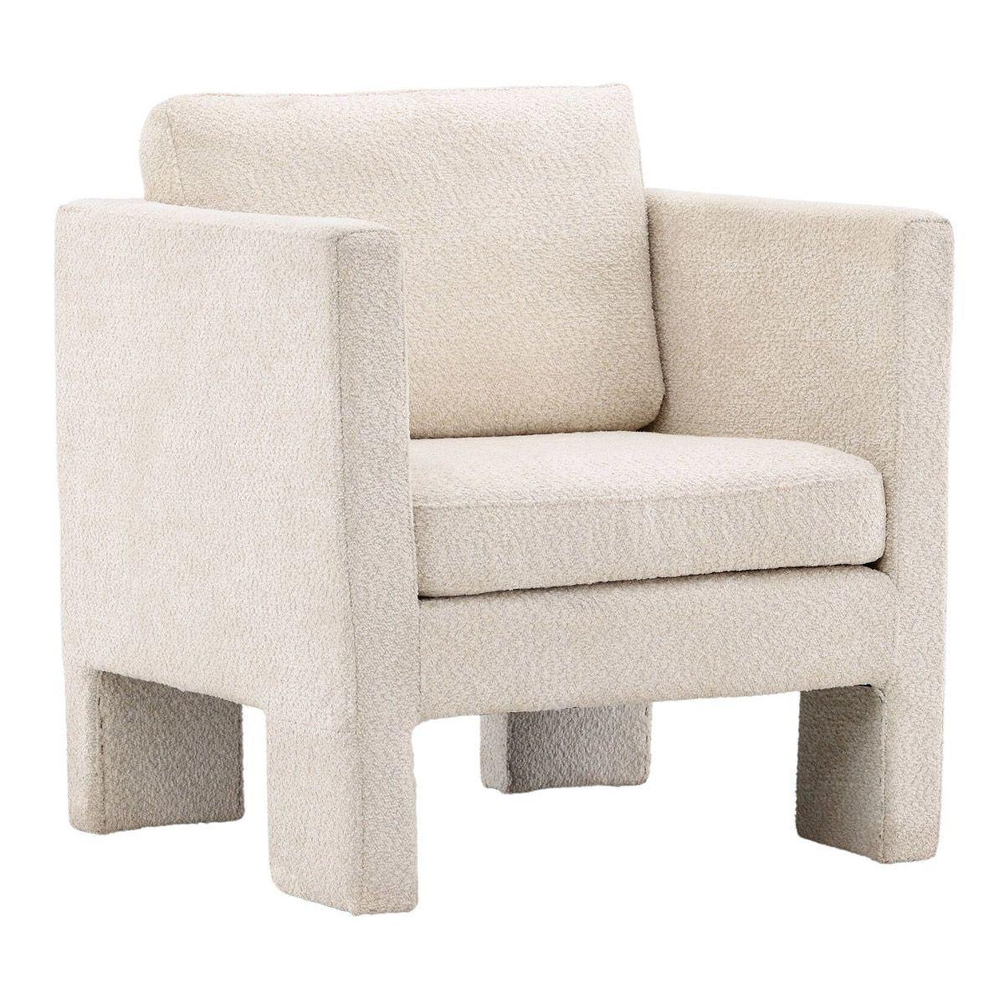 Paris Prix Fauteuil design bouclette  ragusa  87cm blanc
