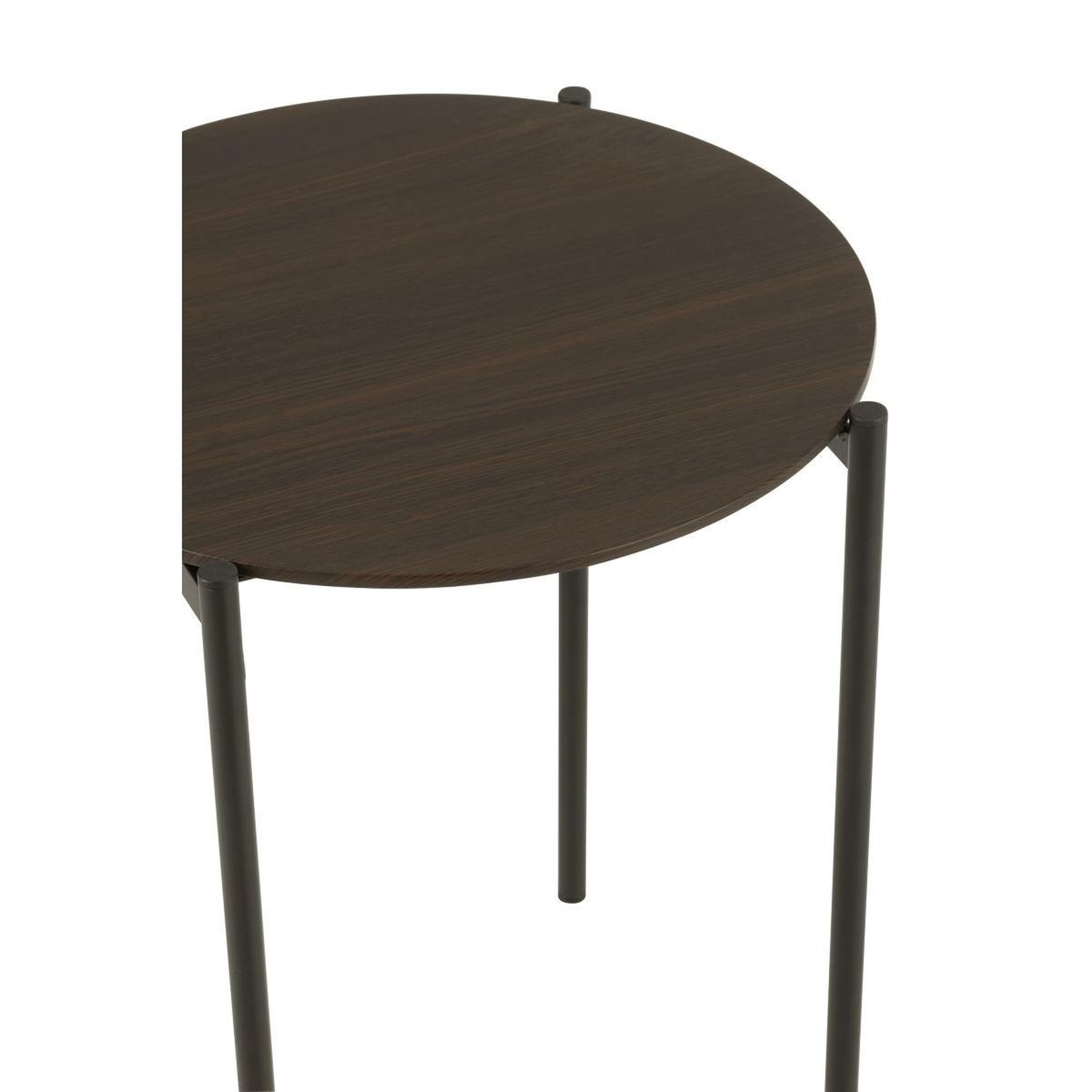 Voir la diapositive 5 : J-LINE Lot de 2 tables d'appoint gigognes  rodolfo  55cm marron foncé