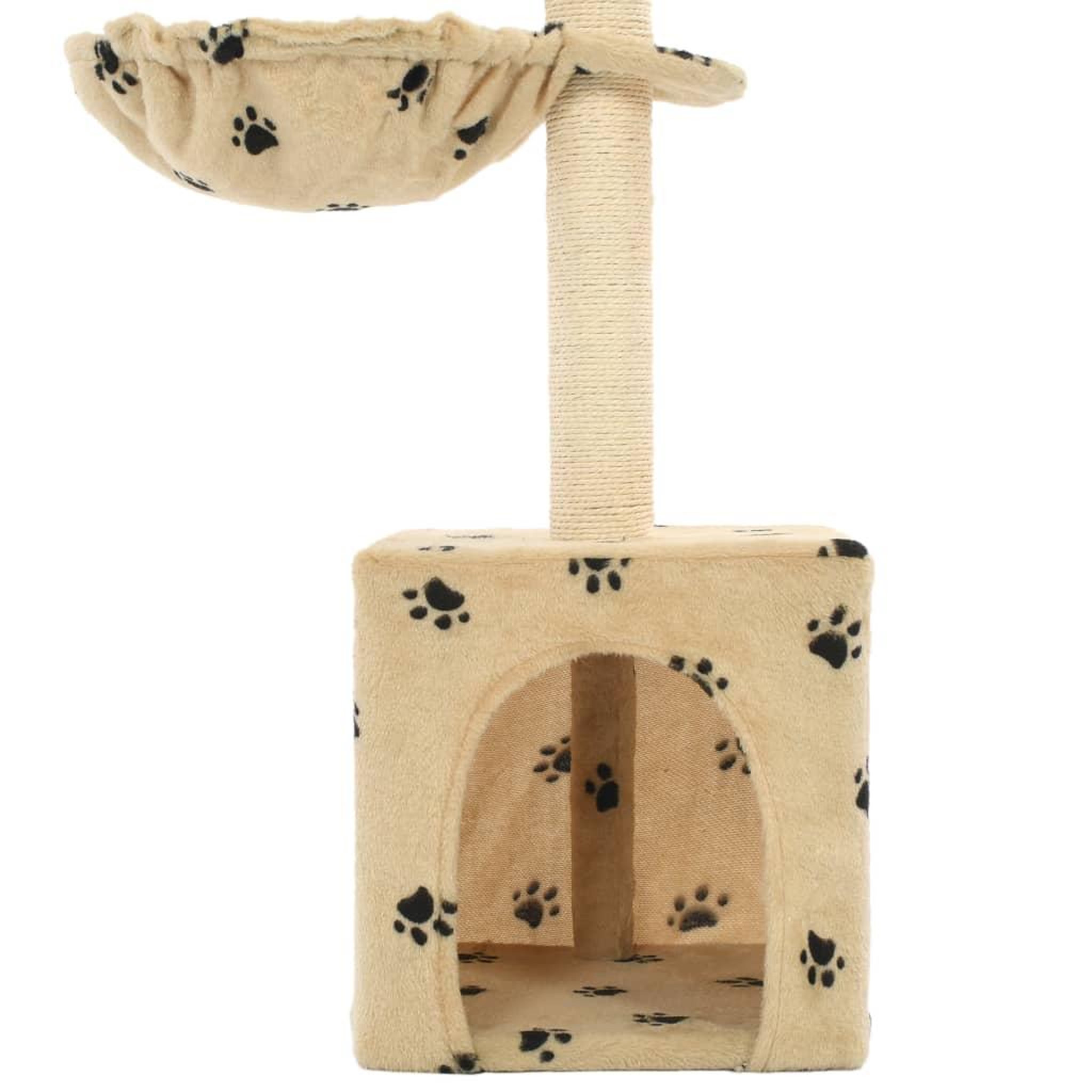 Voir la diapositive 5 : VIDAXL Arbre a chat et griffoirs en sisal 105 cm Beige Motif de pattes