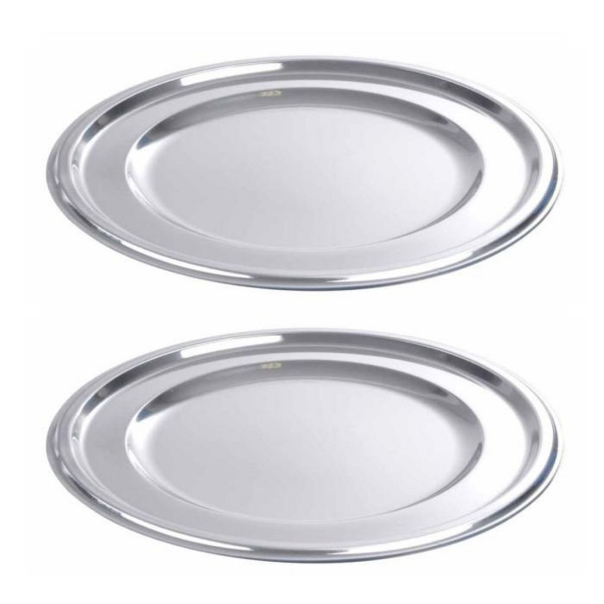 Paris Prix Lot de 2 Plateaux Ronds  Ilona  30cm Argent