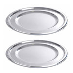 Paris Prix Lot de 2 Plateaux Ronds  Ilona  30cm Argent