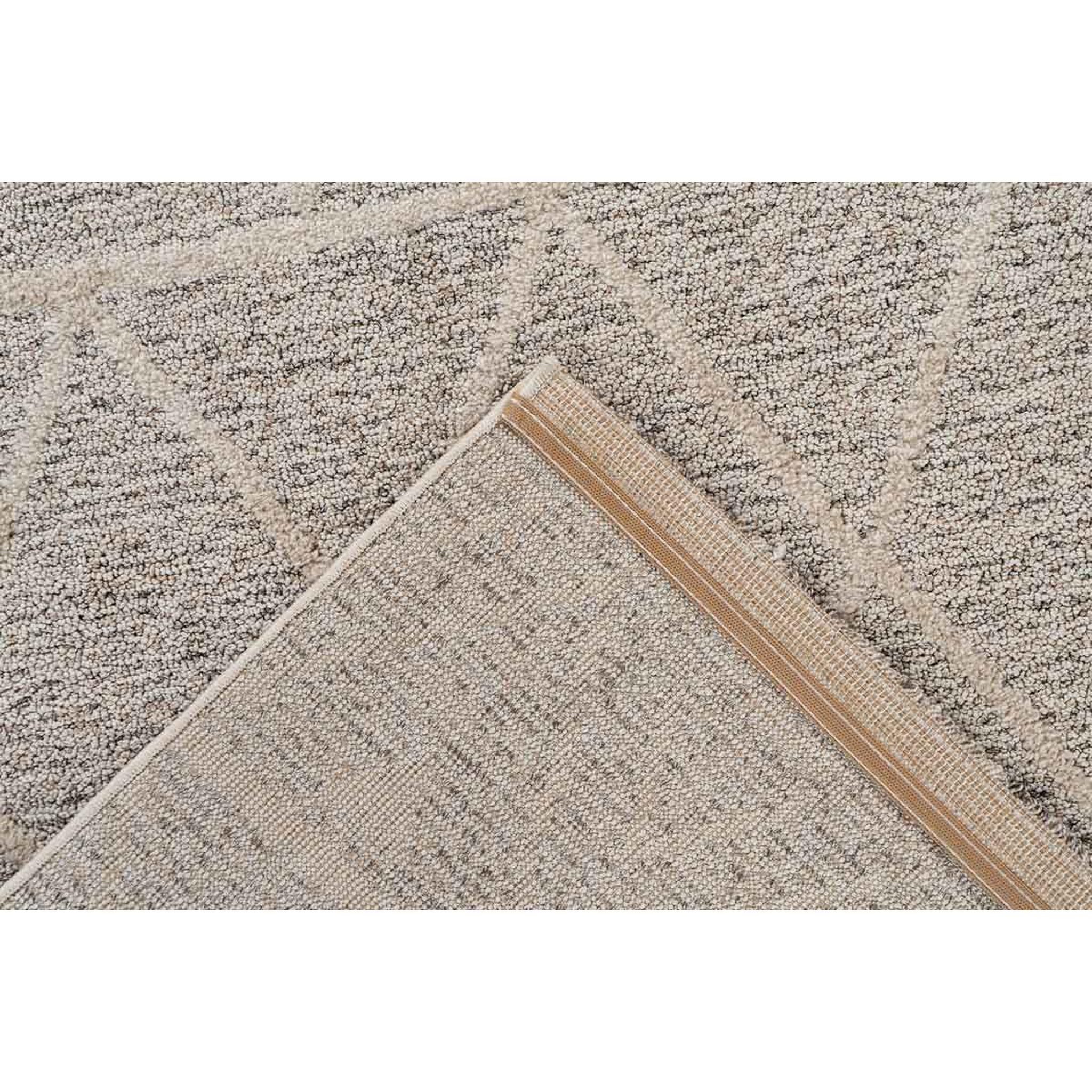 Voir la diapositive 4 : Paris Prix Tapis Tissé Géométrique  Rhombus  Beige & Marron
